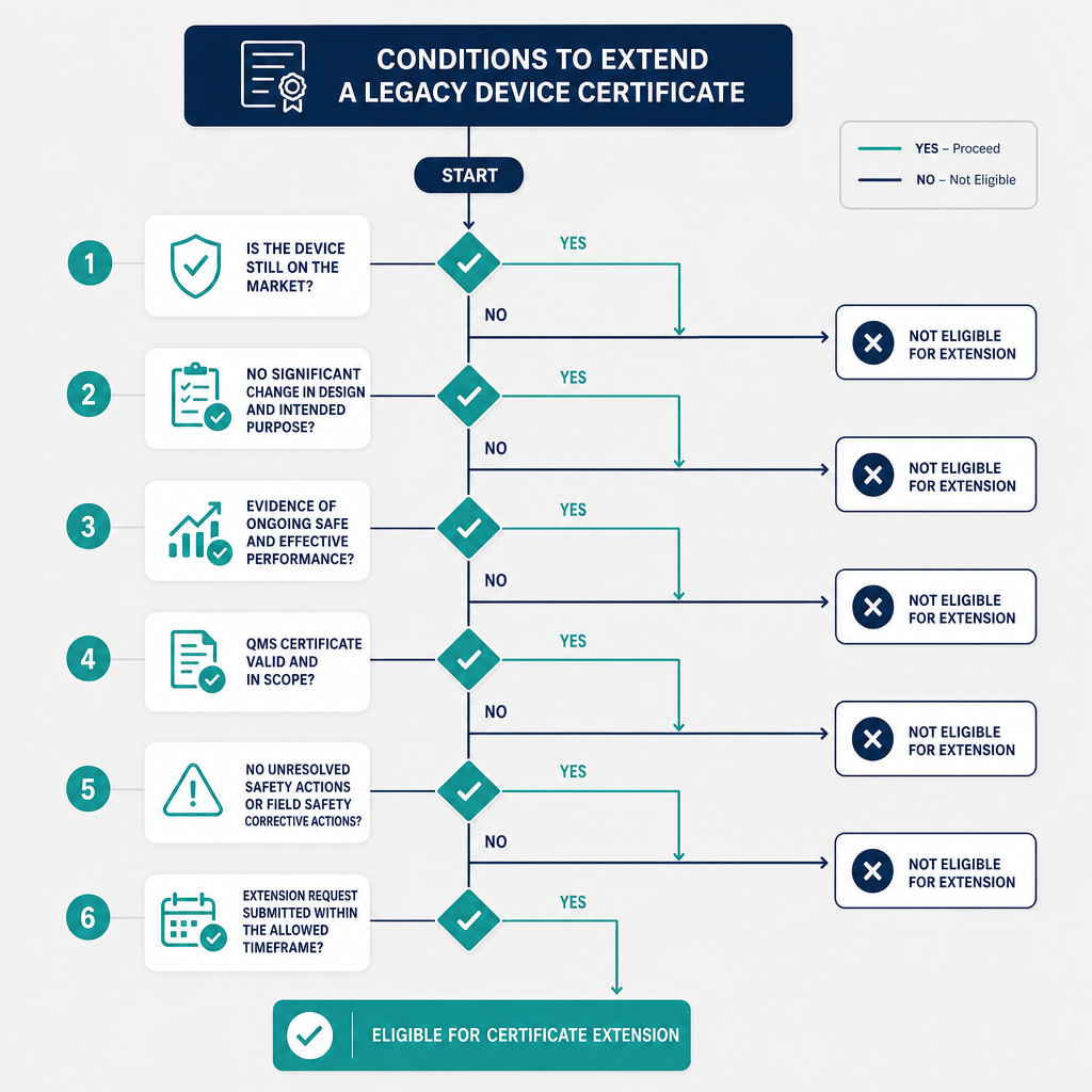 Conditions to extend a legacy certificate